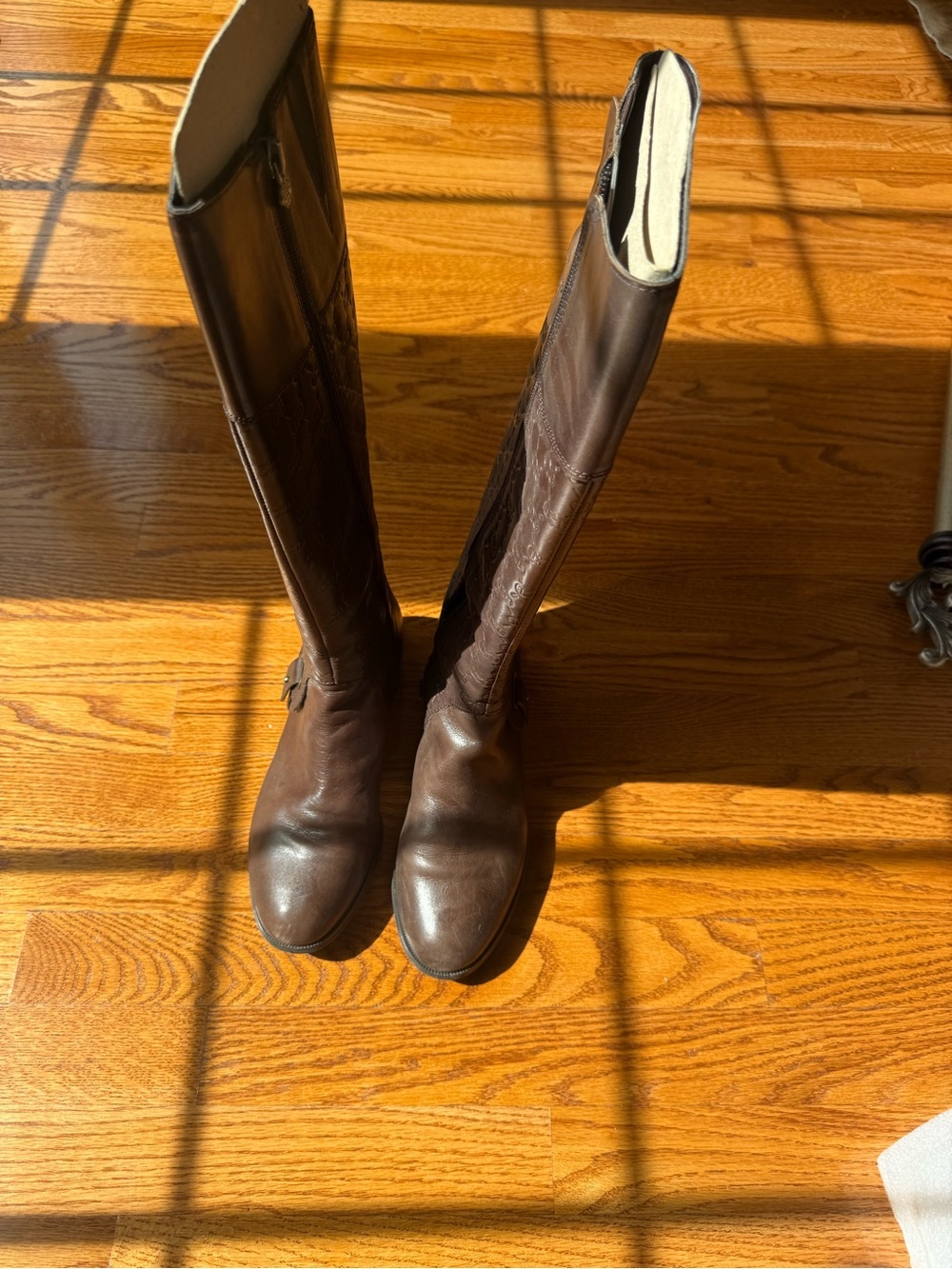 Etienne Aigner Dark Brown Leather Over-the-Knee Riding Boots